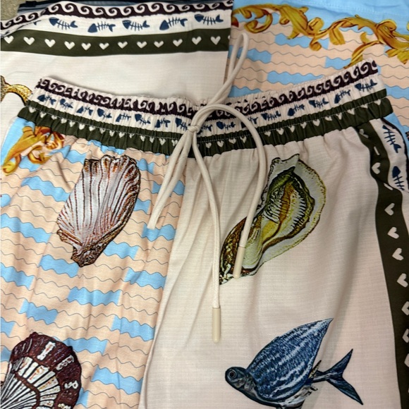 Commense Printed Shirt With Drawstring Pants Set - Picture 9 of 12